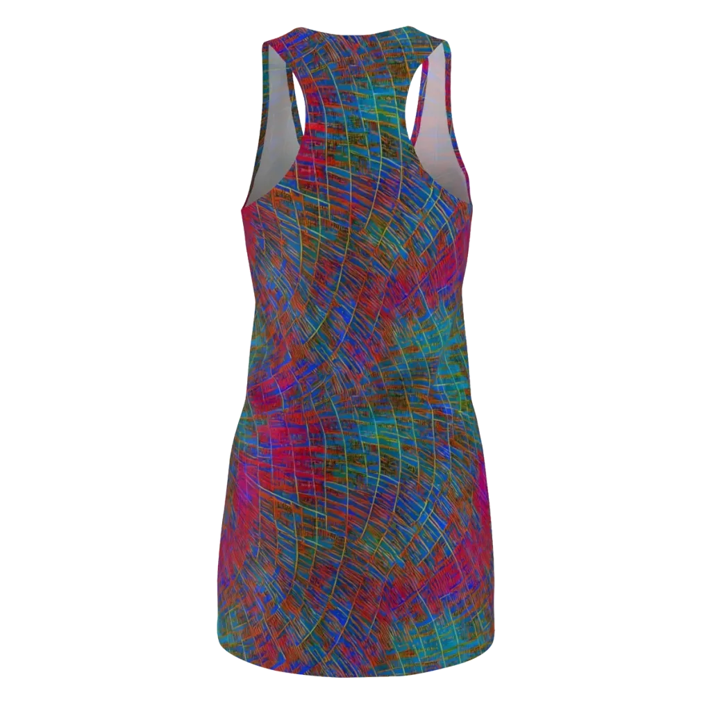 Electric Cartography on Racerback Dress — Back