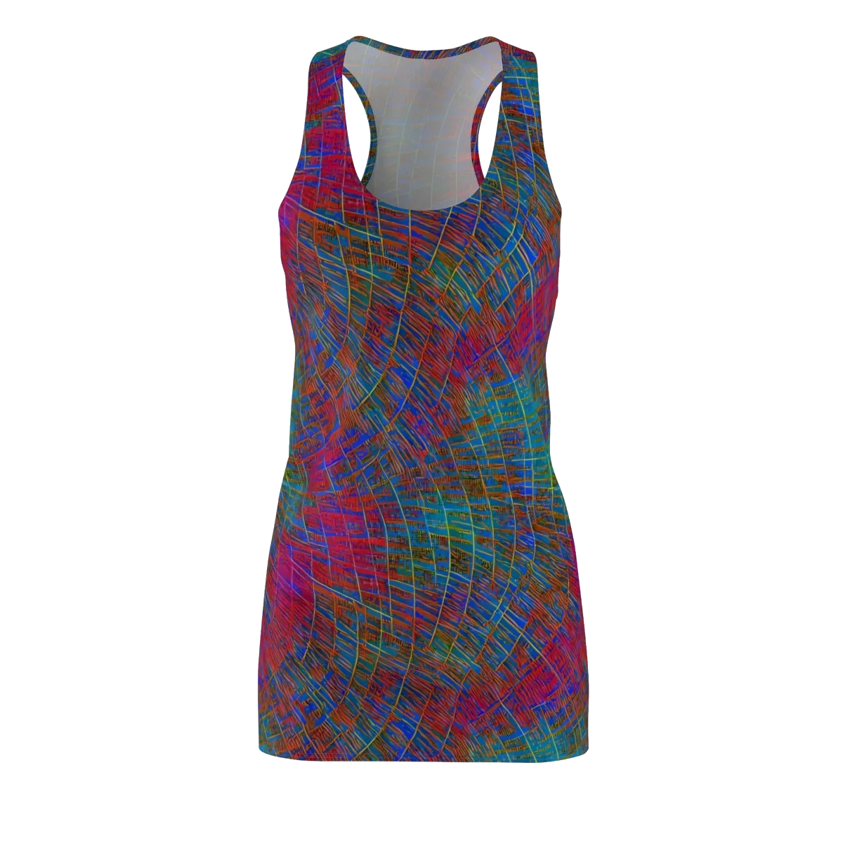 Electric Cartography on Racerback Dress — Front