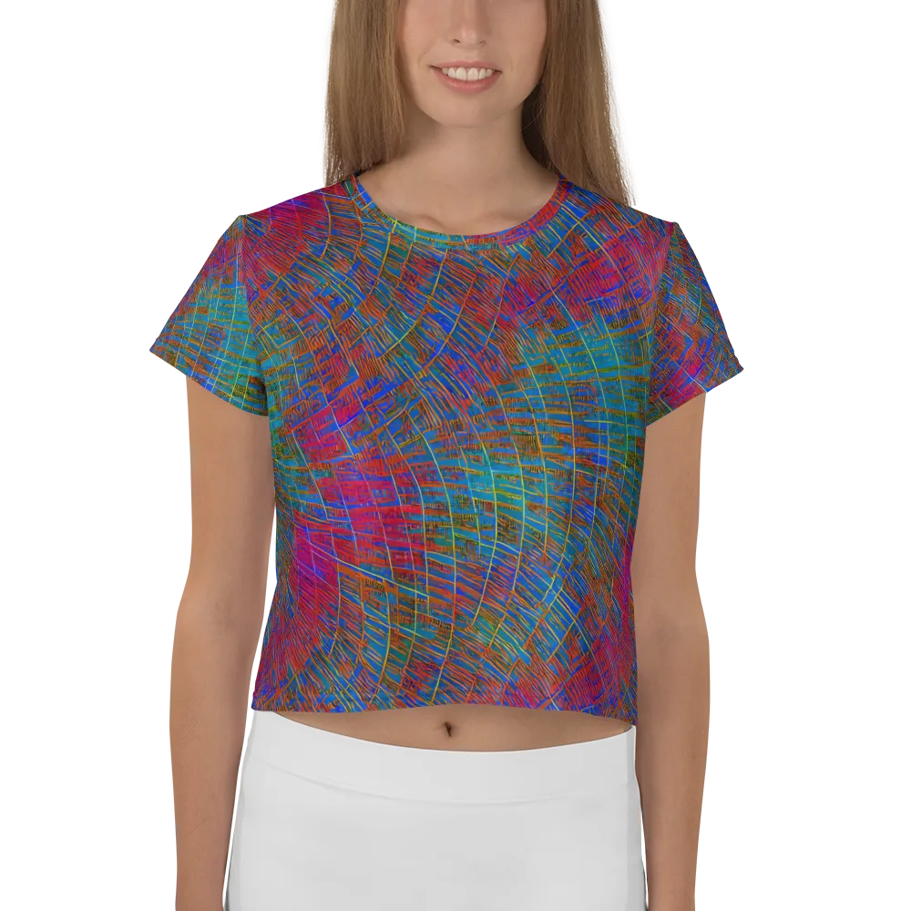 Electric Cartography on Crop Tee — Front