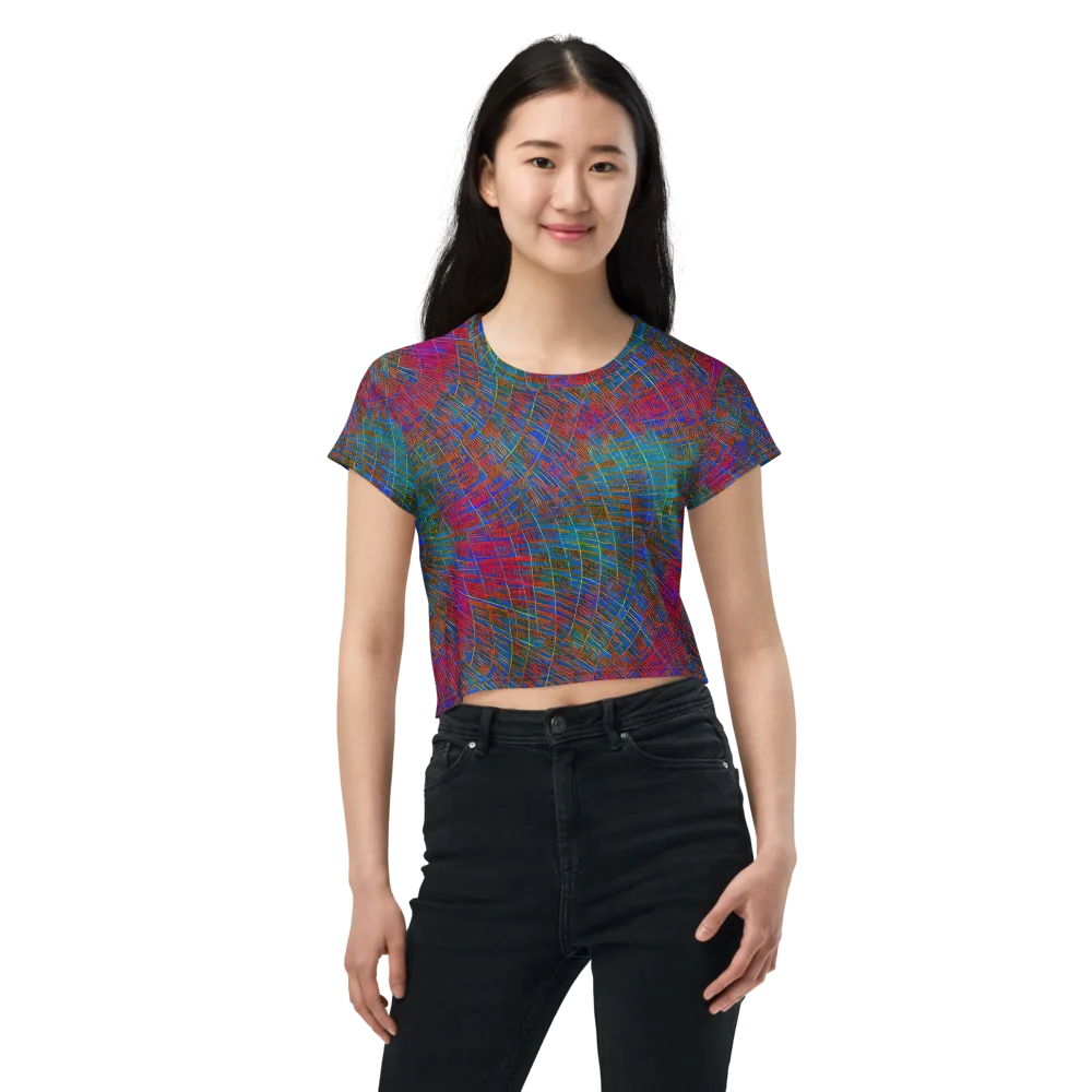 Electric Cartography on Crop Tee — Front