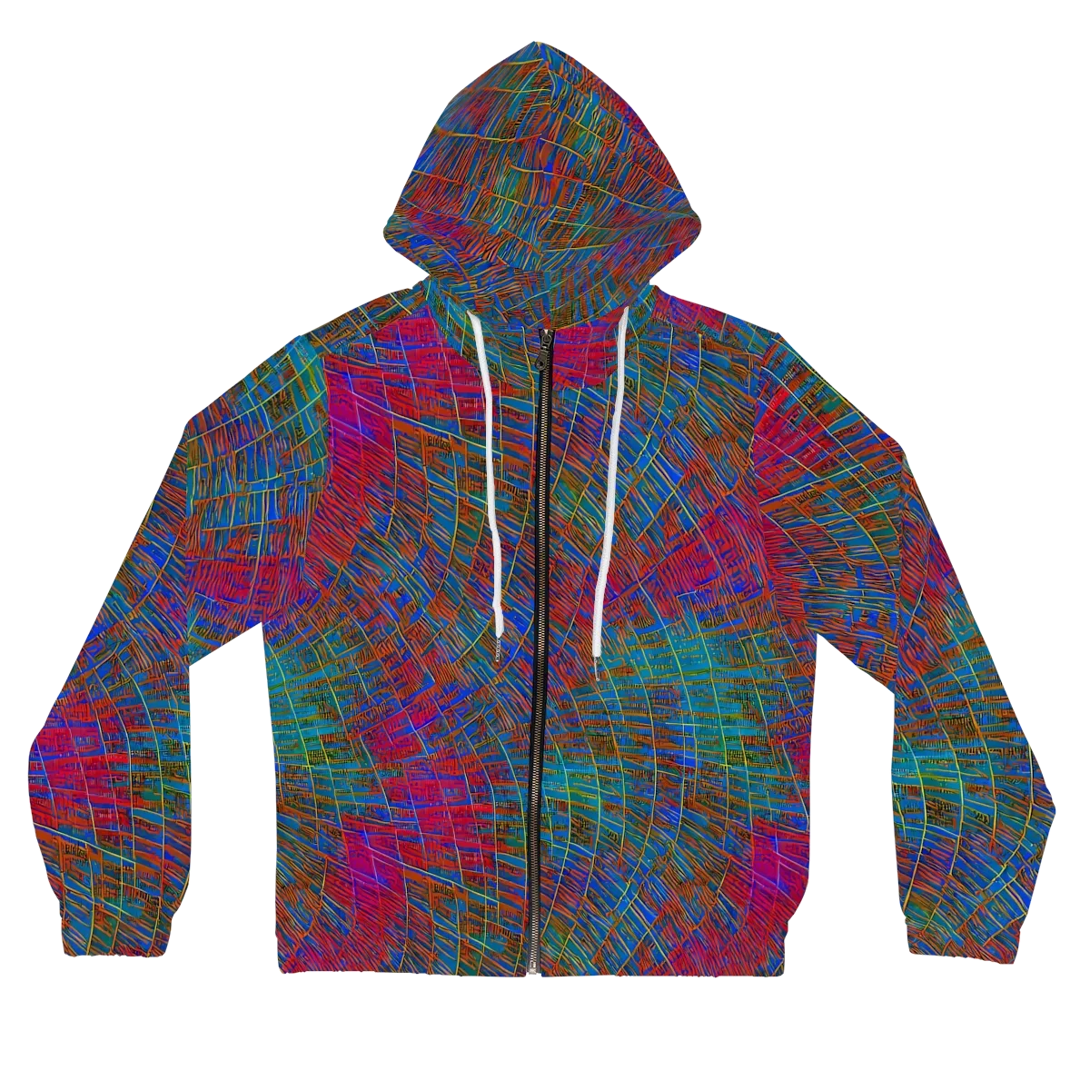 Electric Cartography on Women's Full-Zip Hoodie — Front