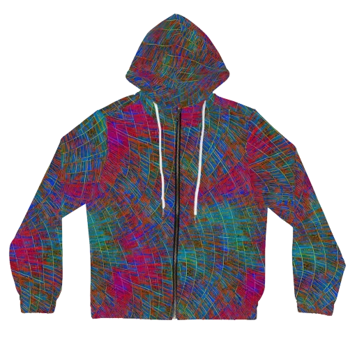 Electric Cartography on a Women's Full-Zip Hoodie