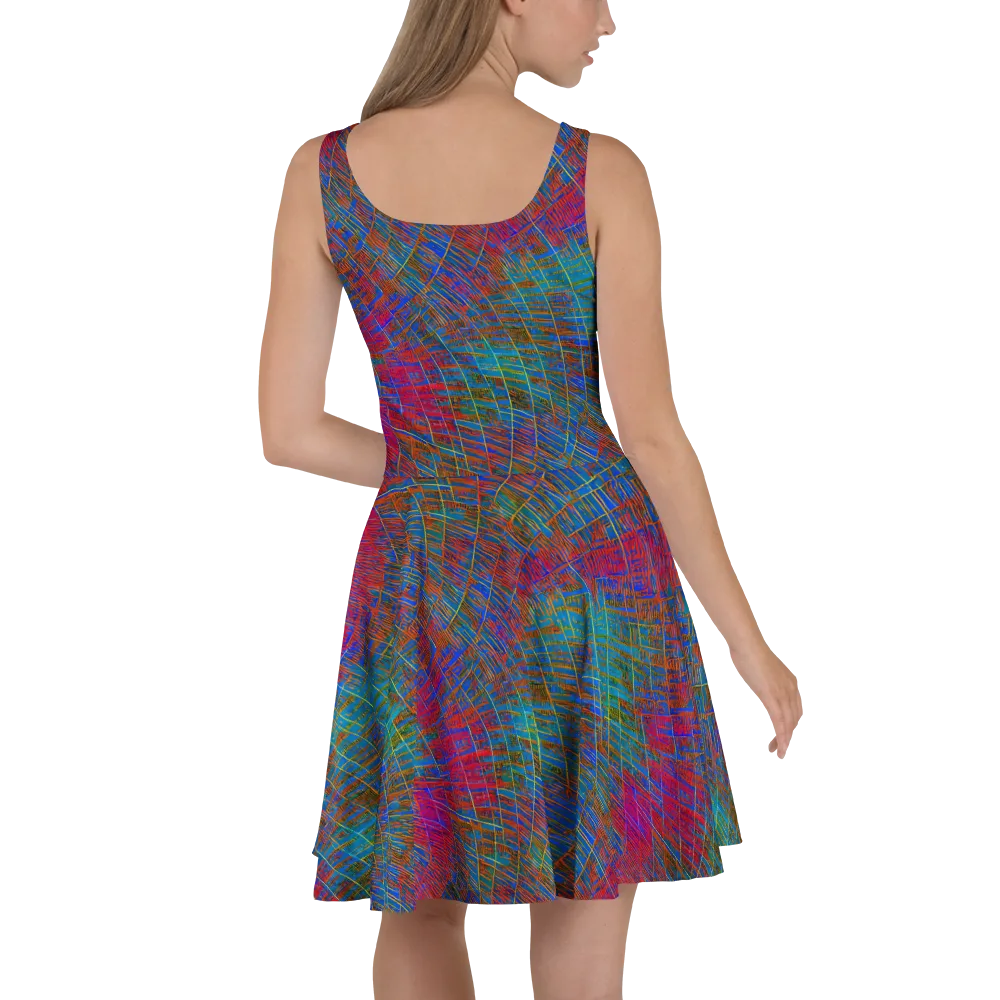 Electric Cartography on Skater Dress — Back