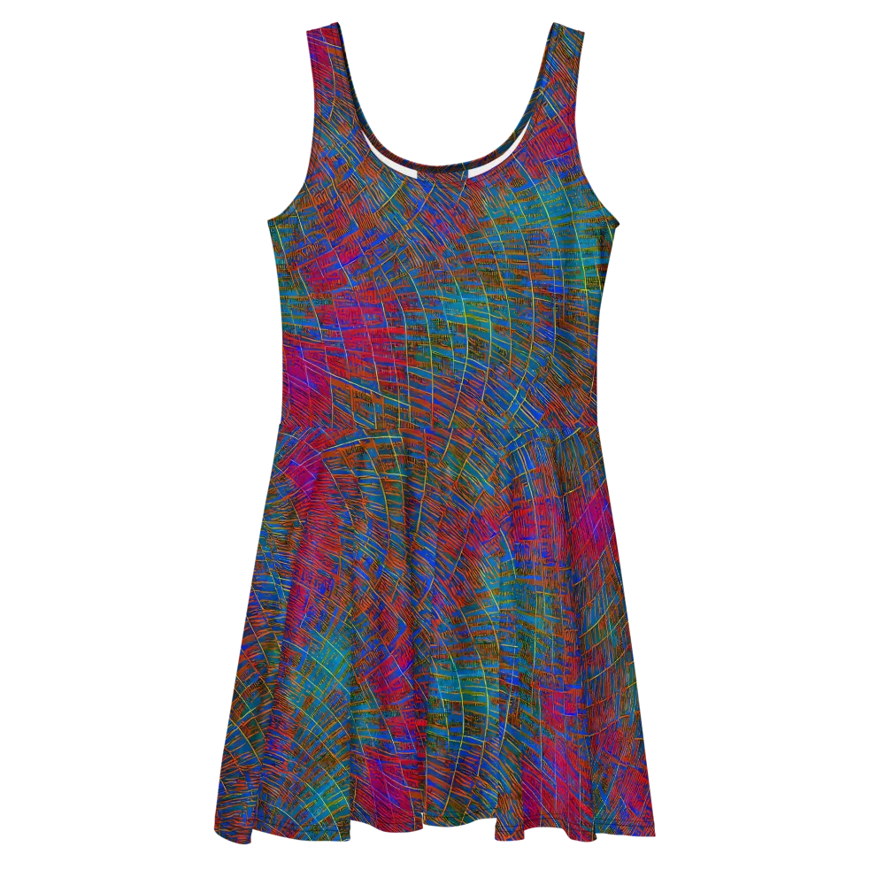 Electric Cartography on Skater Dress — Front