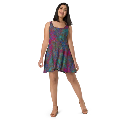 Electric Cartography on a Skater Dress