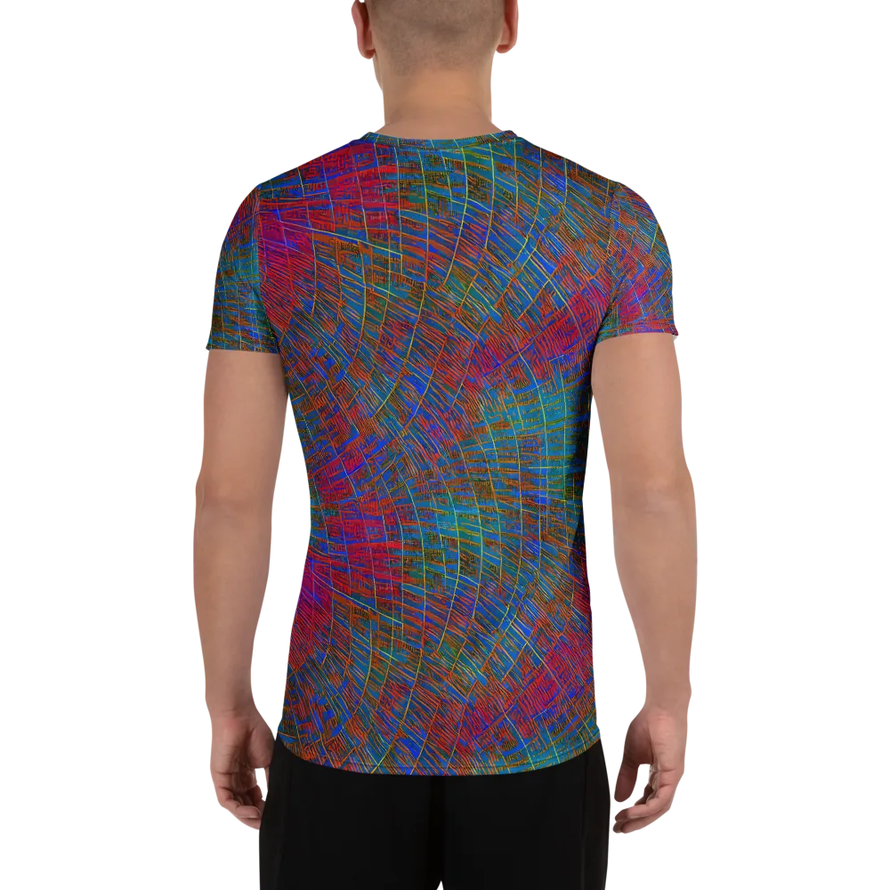 Electric Cartography on Men's Athletic T-Shirt — Back