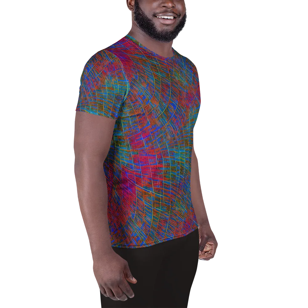 Electric Cartography on Men's Athletic T-Shirt — Right