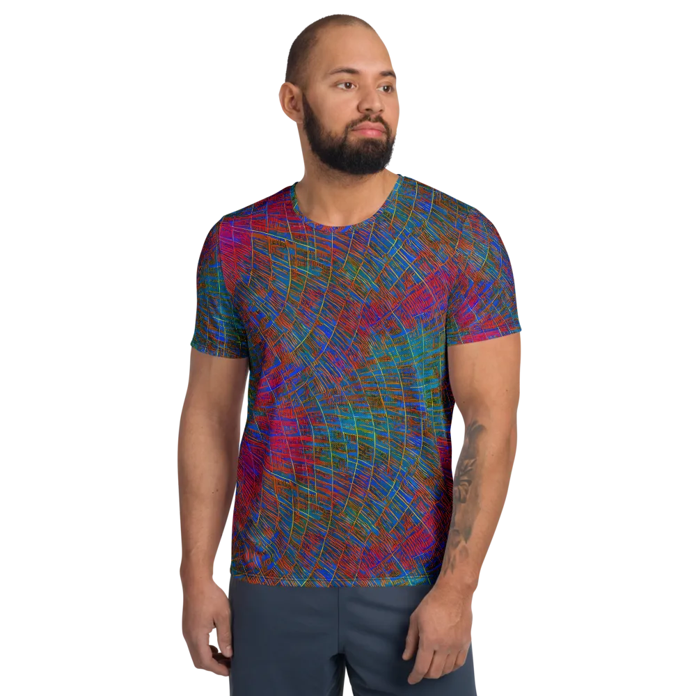 Electric Cartography on Men's Athletic T-Shirt — Front