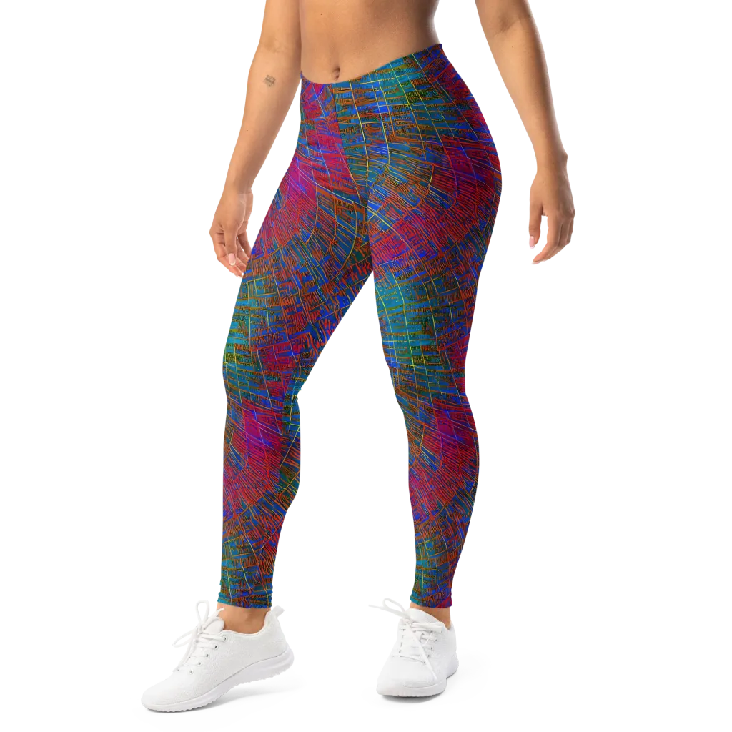 Electric Cartography on Leggings — Left Front
