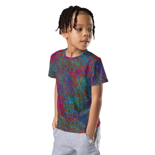 Electric Cartography on a Kids Crew Neck T-Shirt