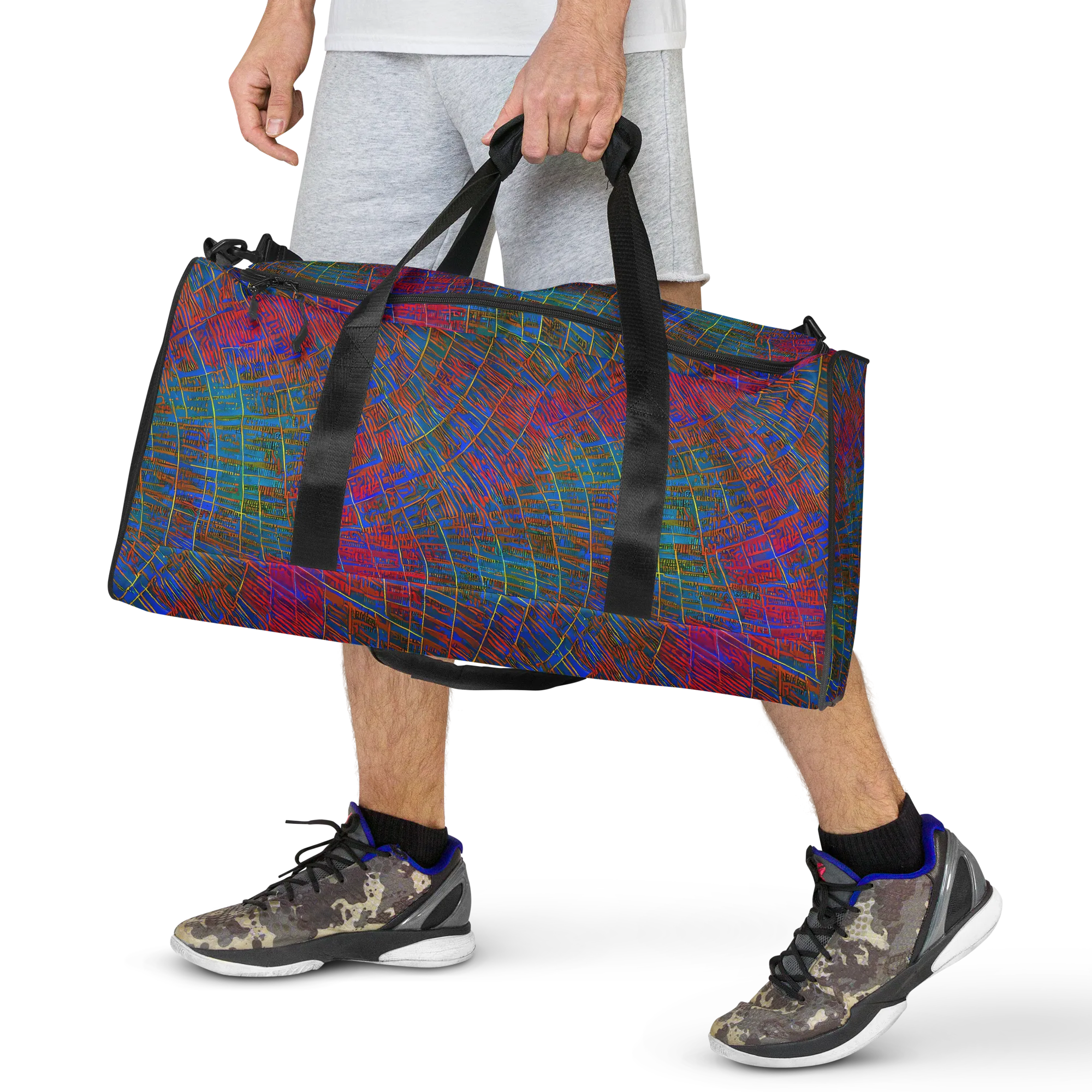 Electric Cartography on Duffle Bag — Front