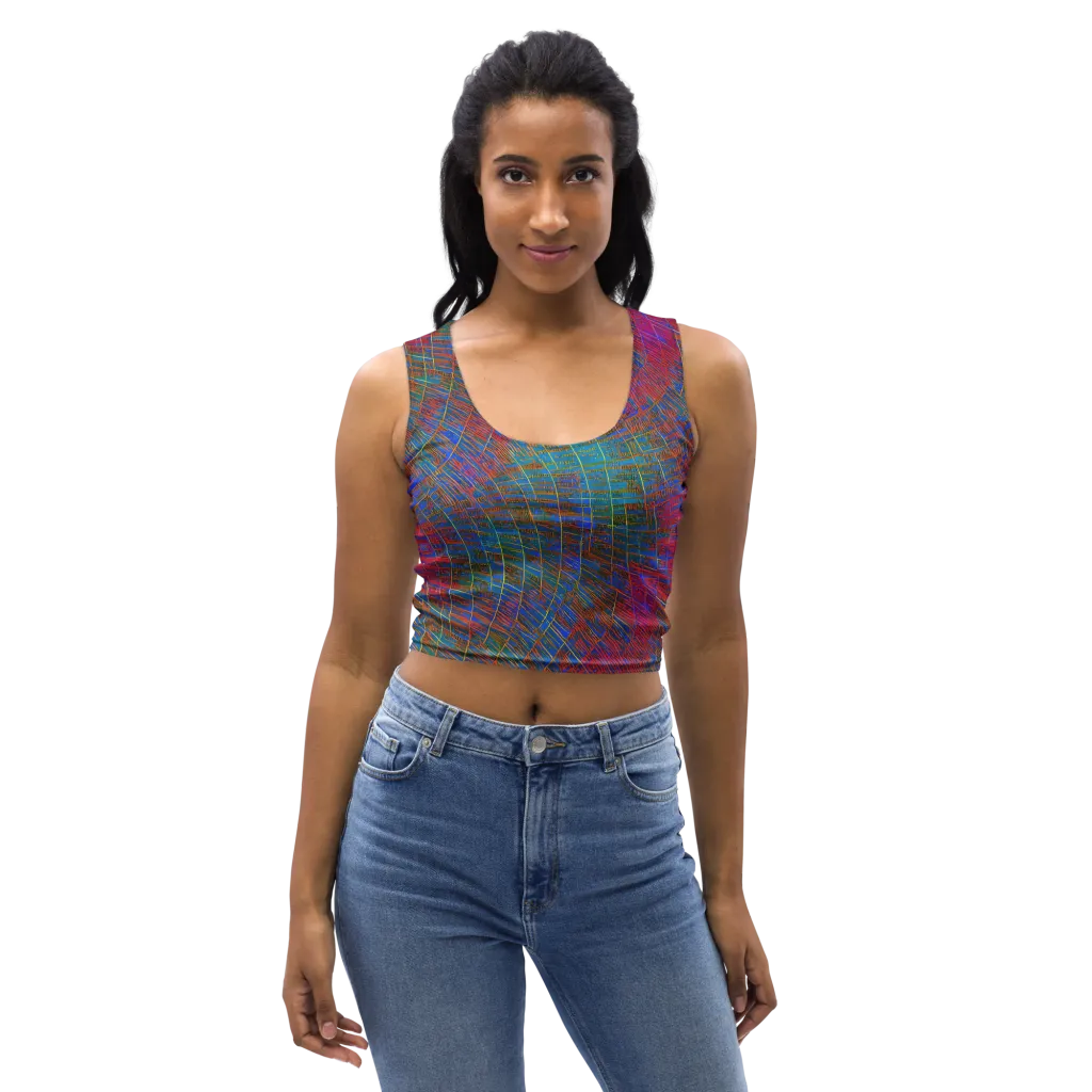Electric Cartography on Crop Top — Front