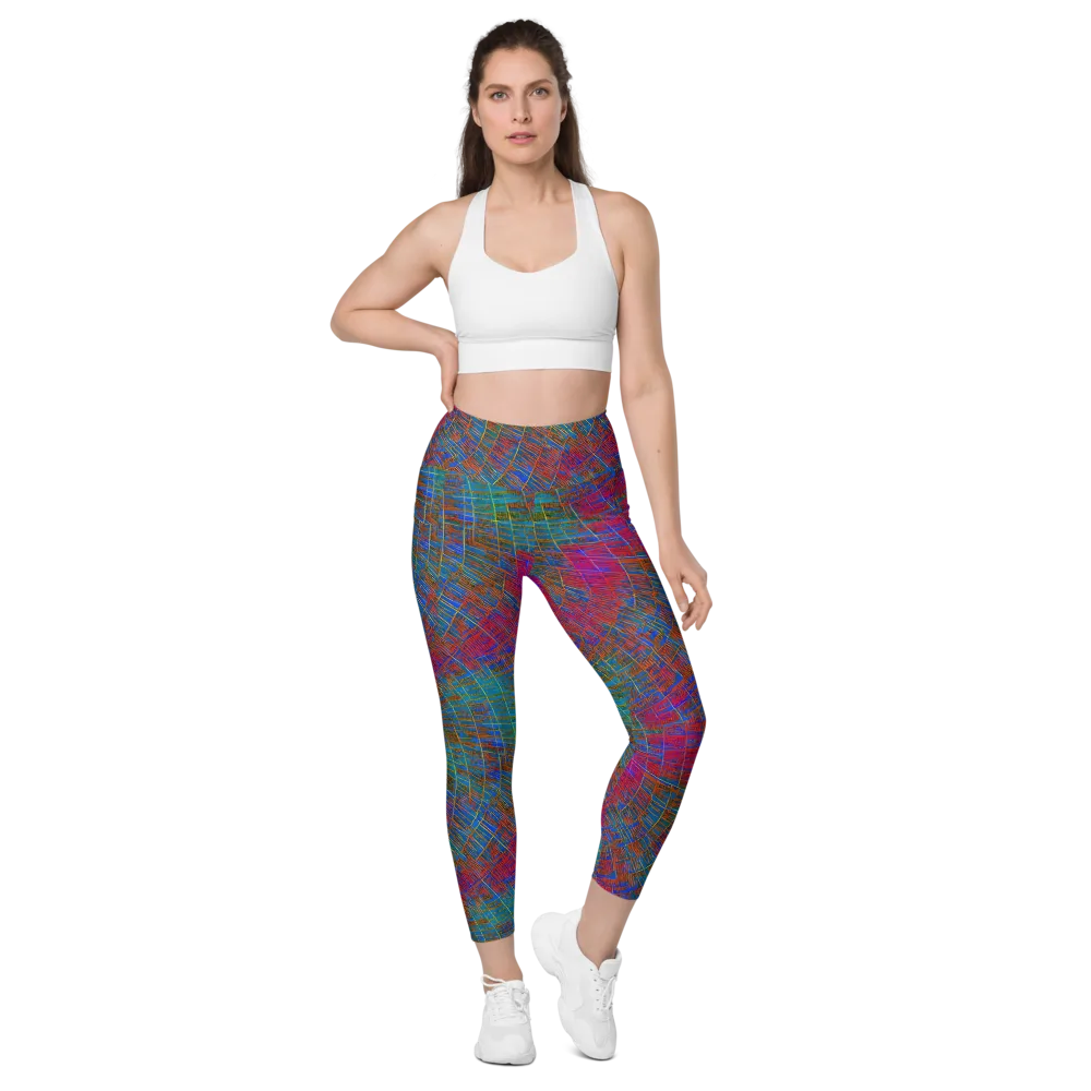 Electric Cartography on Leggings with Pockets — Front