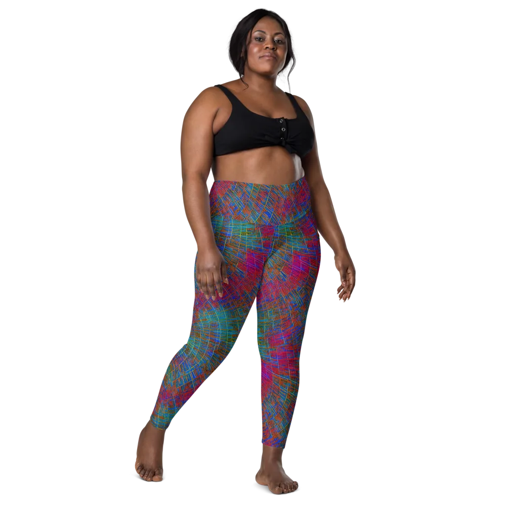 Electric Cartography on Leggings with Pockets — Front