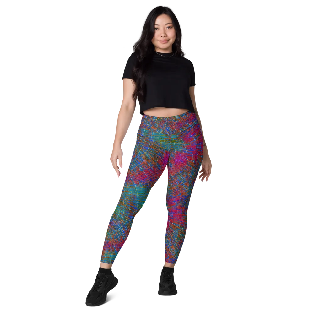 Electric Cartography on Leggings with Pockets — Front