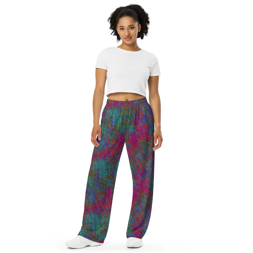 Electric Cartography on Wide-Leg Pants — Front
