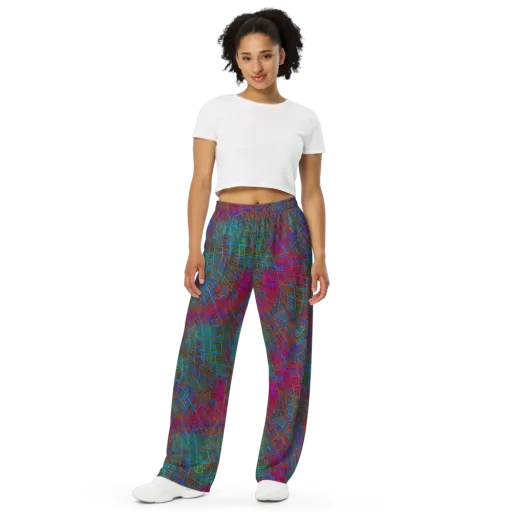 Electric Cartography on a Wide-Leg Pants