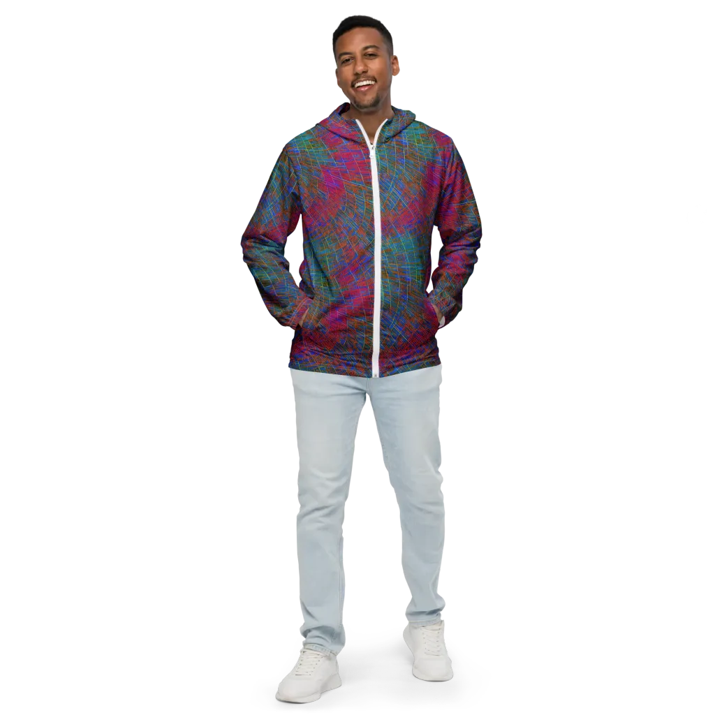 Electric Cartography on Men's Windbreaker — Front
