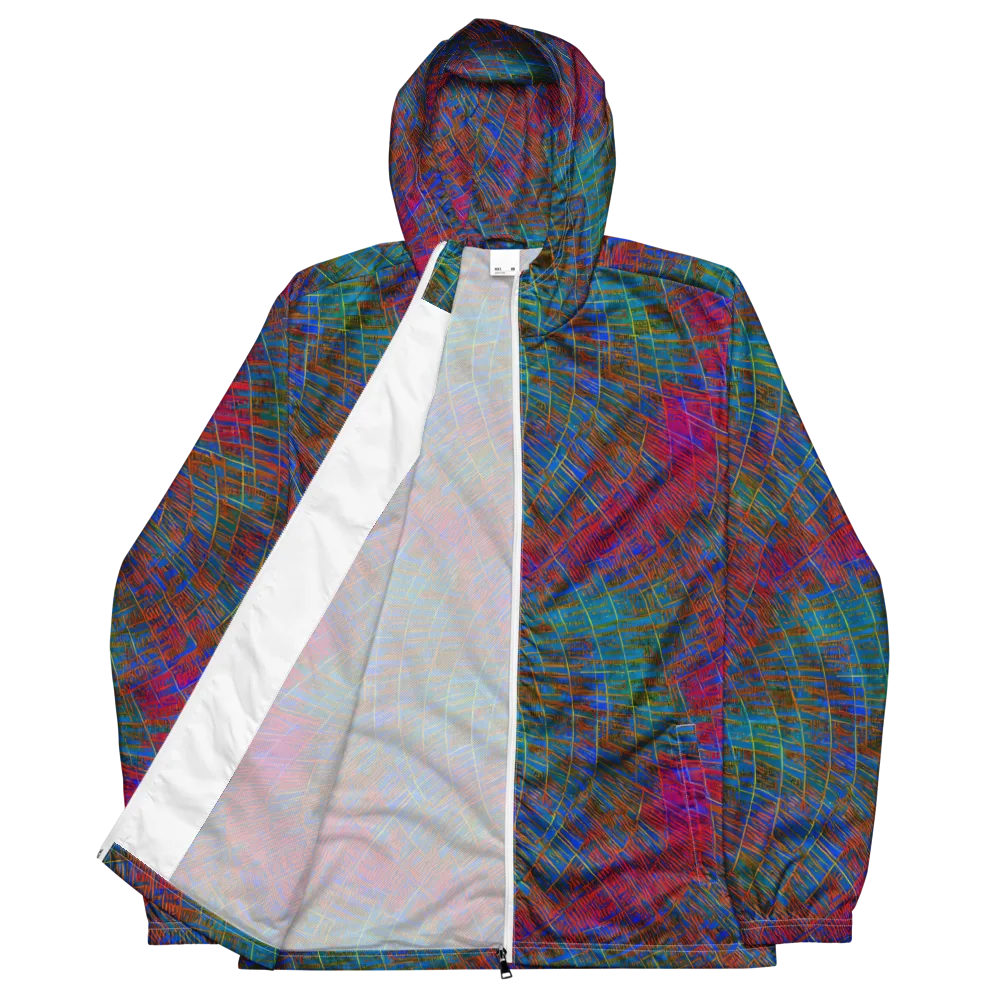 Electric Cartography on Men's Windbreaker — Front