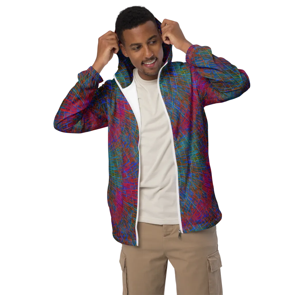 Electric Cartography on Men's Windbreaker — Front