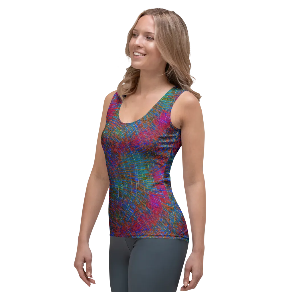 Electric Cartography on Women's Tank Top — Left Front