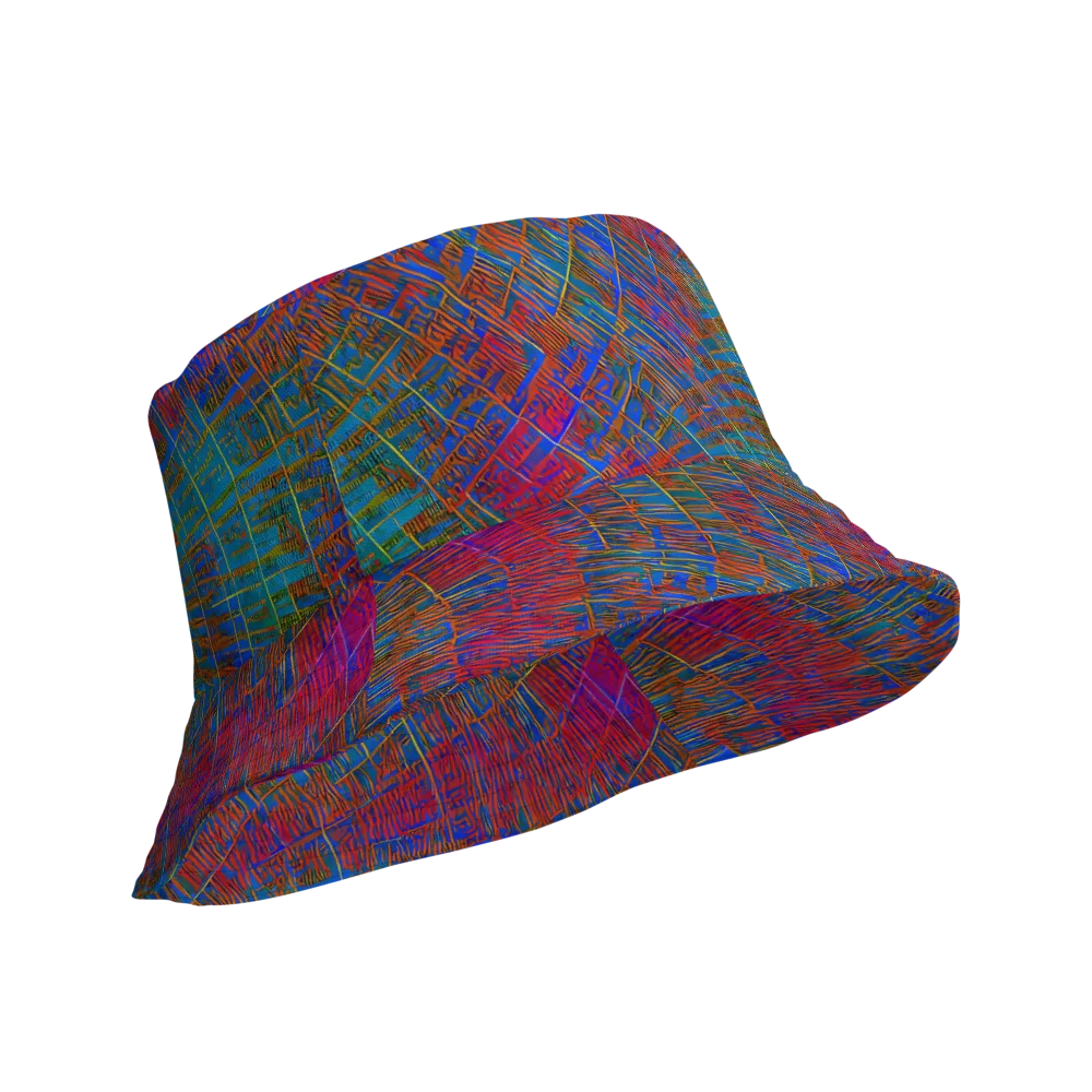 Electric Cartography on Reversible Bucket Hat — Product details Outside