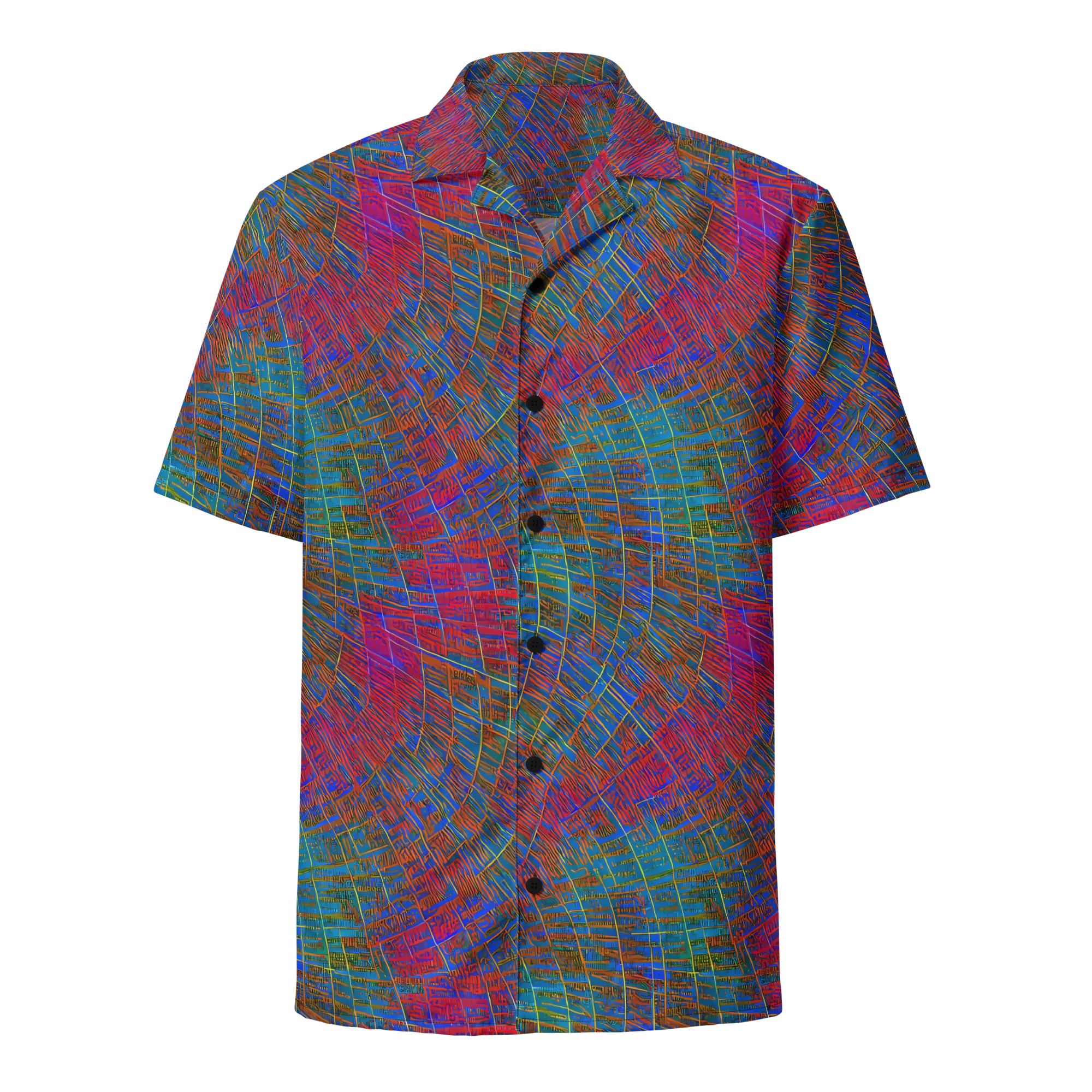 Electric Cartography on Button Shirt — Front
