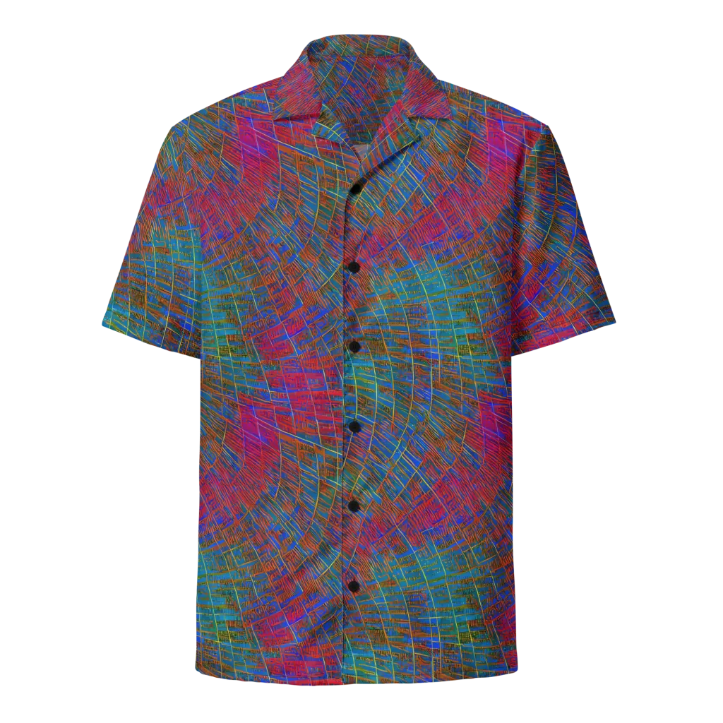 Electric Cartography on Button Shirt — Front