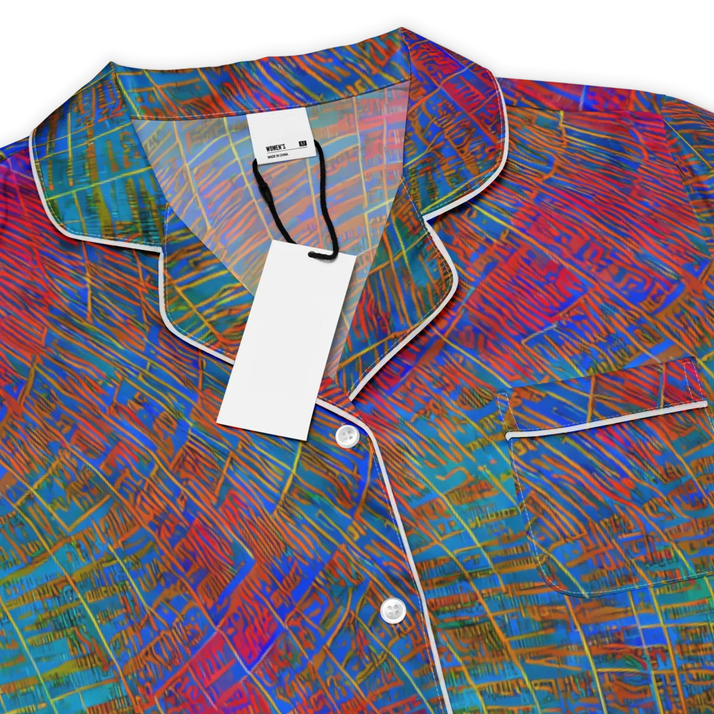 Electric Cartography on Women's Short Sleeve Pajama Top — Product details