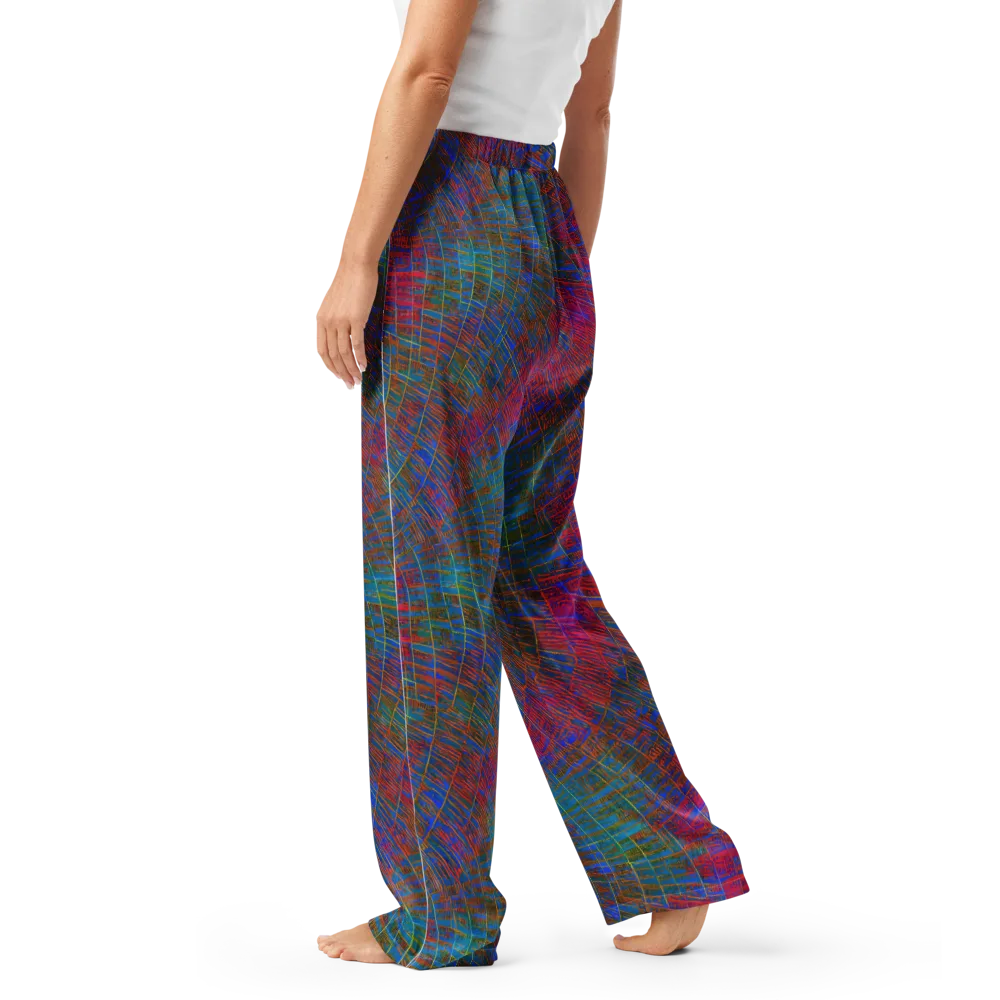 Electric Cartography on Women's Pajama Pants — Left
