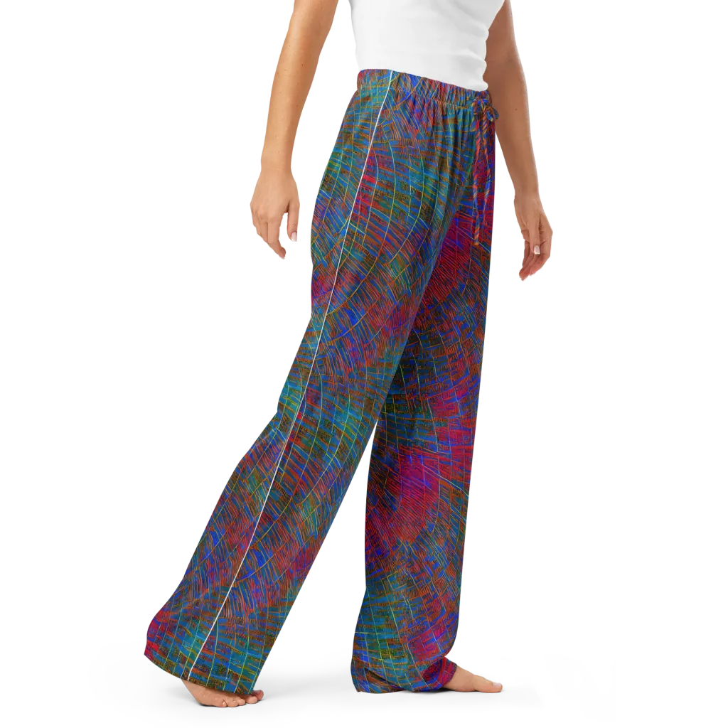 Electric Cartography on Women's Pajama Pants — Right Front
