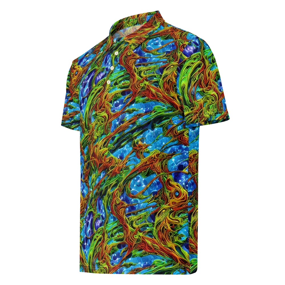 Neon Riverwood on Men's Slim Fit Polo Shirt — Left Front