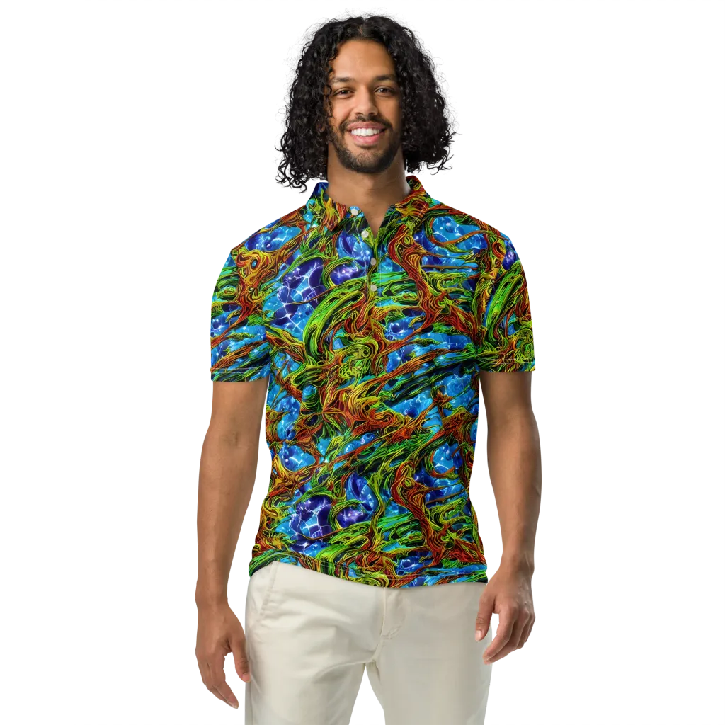 Neon Riverwood on Men's Slim Fit Polo Shirt — Front