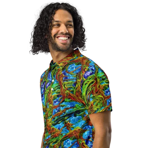 Neon Riverwood on a Men's Slim Fit Polo Shirt