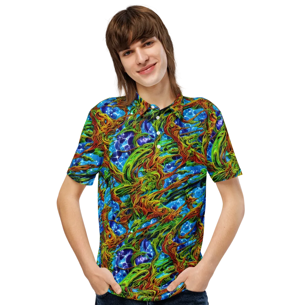 Neon Riverwood on Men's Slim Fit Polo Shirt — Front