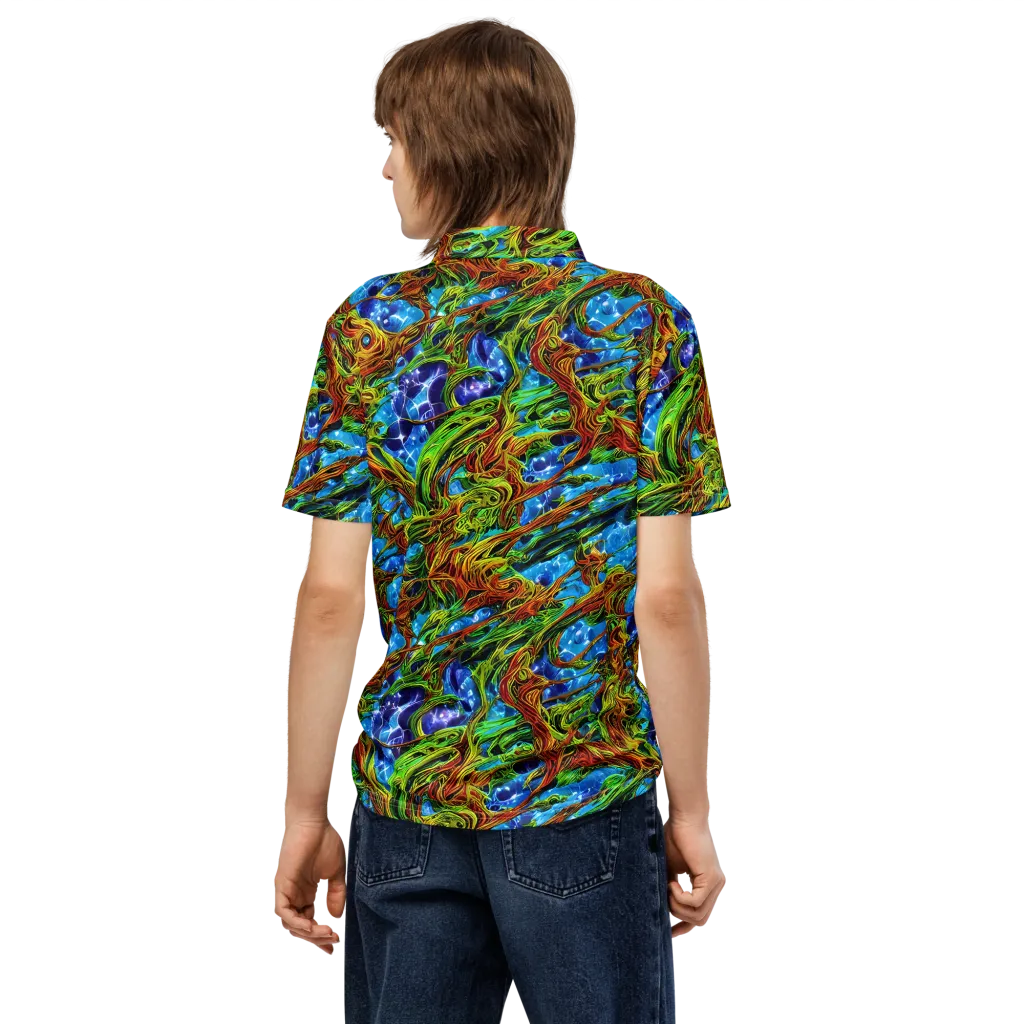 Neon Riverwood on Men's Slim Fit Polo Shirt — Back
