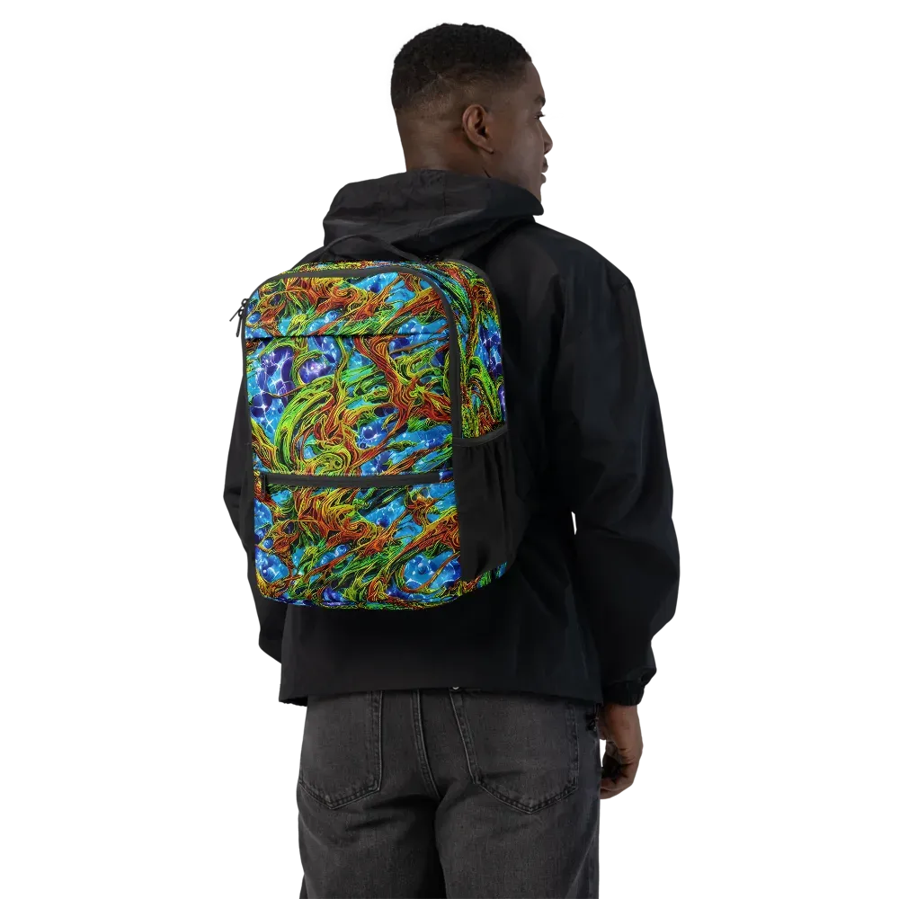Neon Riverwood on Utility Backpack — Back