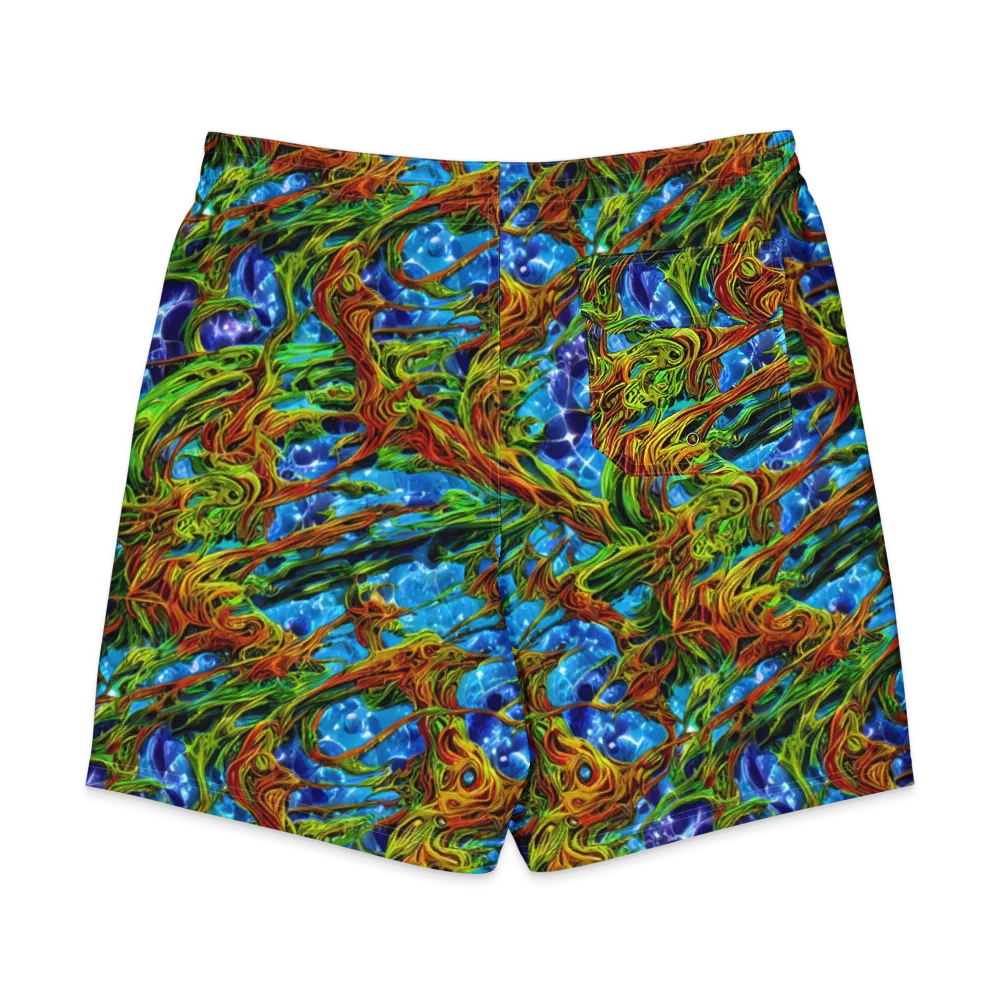 Neon Riverwood on Men's Board Shorts — Back