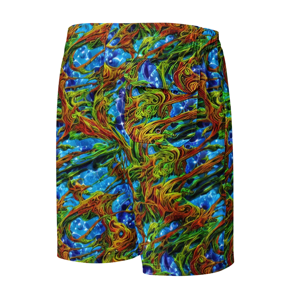 Neon Riverwood on Men's Board Shorts — Back