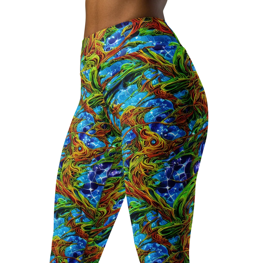 Neon Riverwood on Yoga Leggings — Left Front