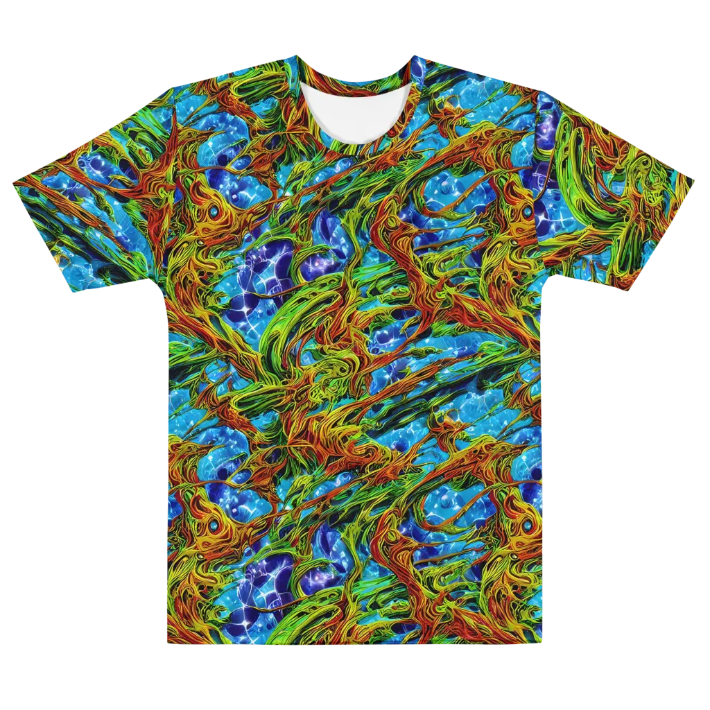Neon Riverwood on Men's Cotton Crew Neck T-Shirt — Front
