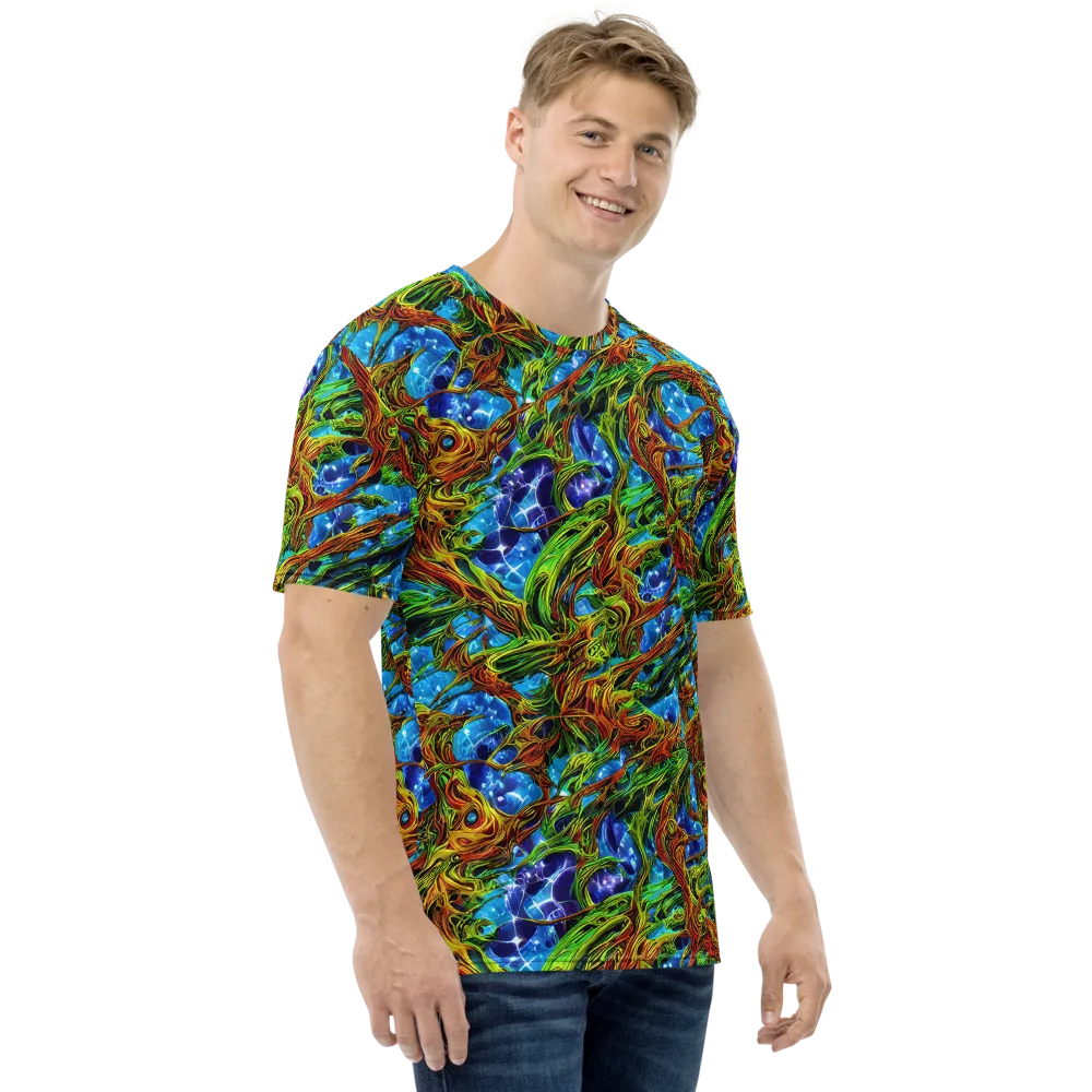 Neon Riverwood on Men's Crew Neck T-Shirt — Right