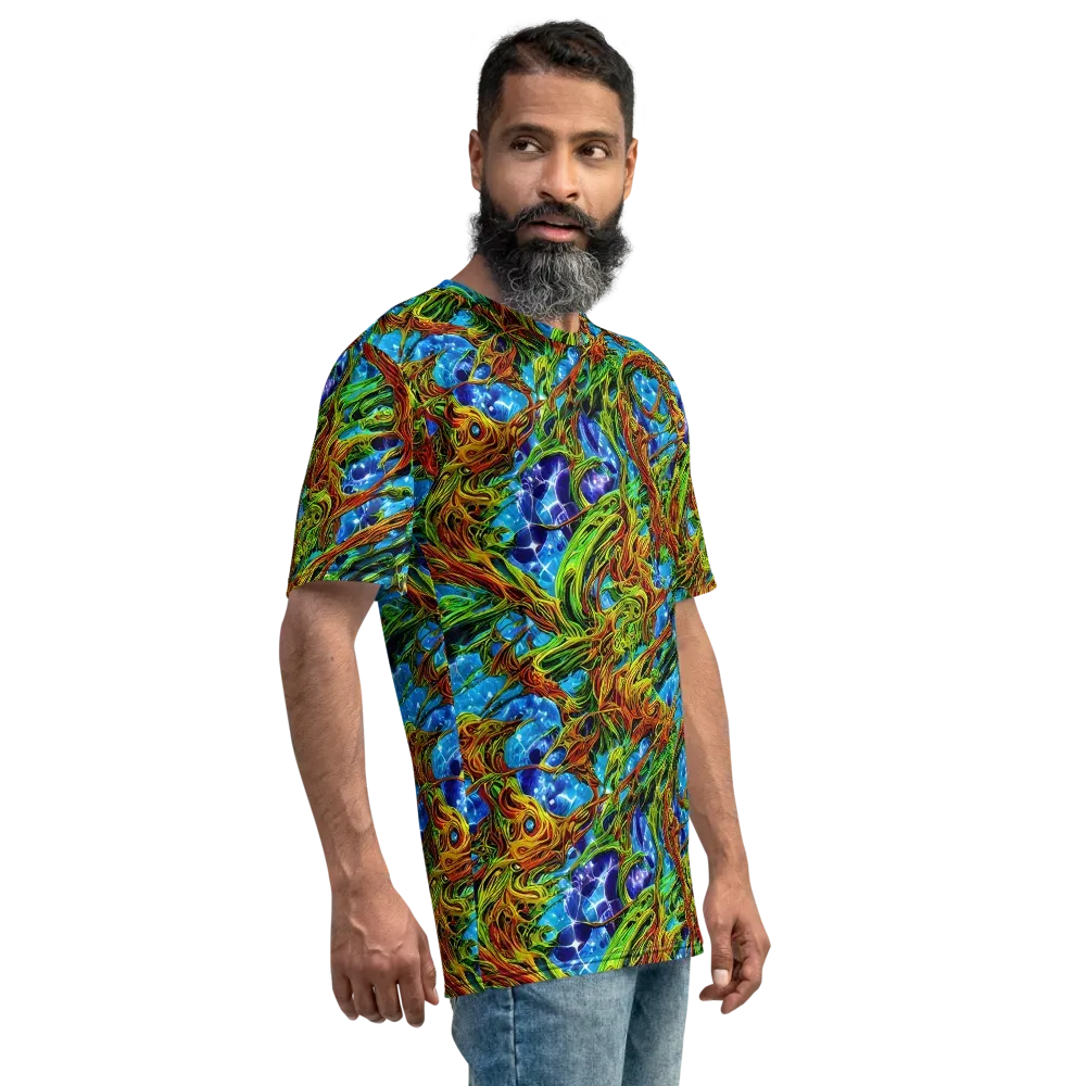 Neon Riverwood on Men's Crew Neck T-Shirt — Right