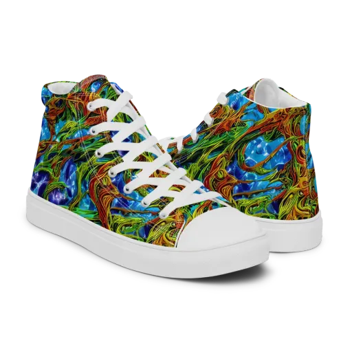 Neon Riverwood on a Men's High Top Canvas Shoes