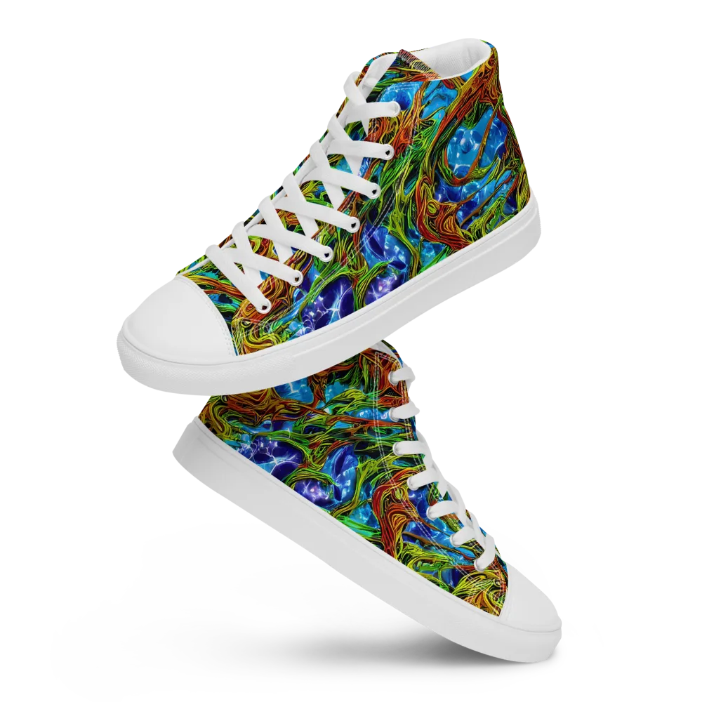 Neon Riverwood on Men's High Top Canvas Shoes — Front