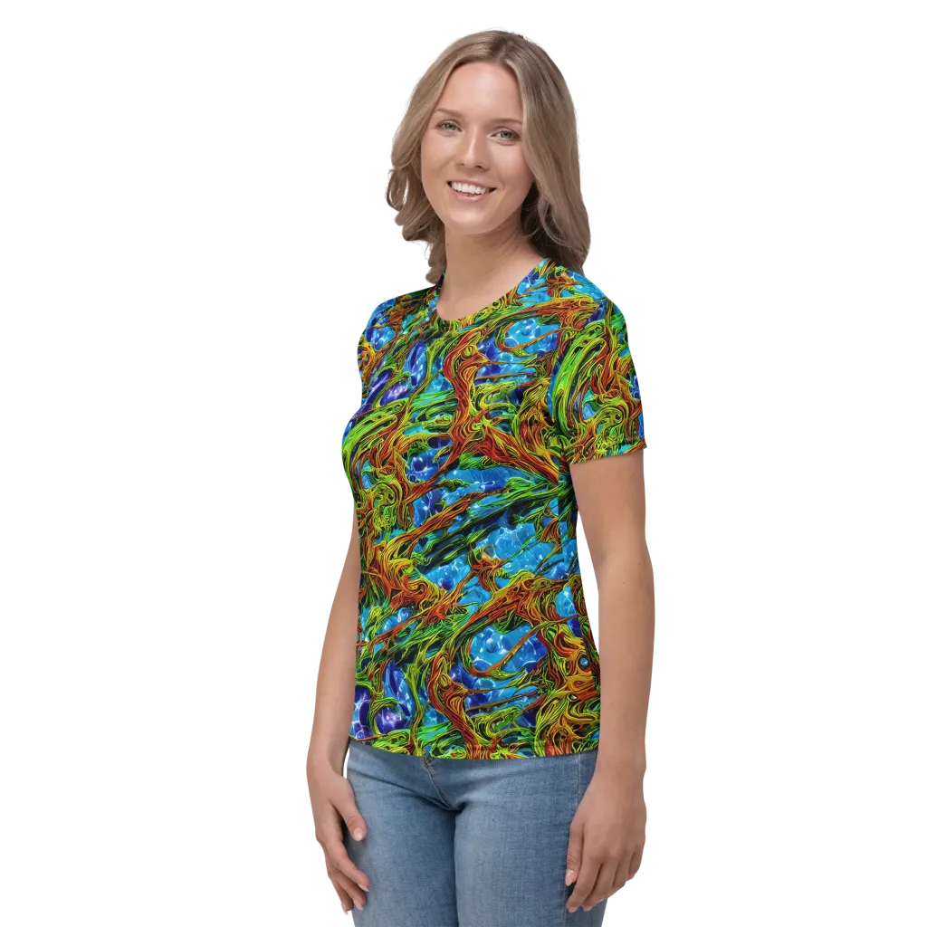 Neon Riverwood on Women's Crew Neck T-Shirt — Left