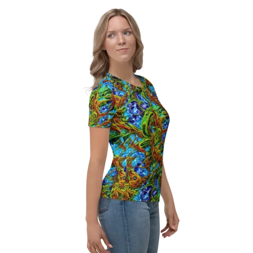 Neon Riverwood on a Women's Crew Neck T-Shirt