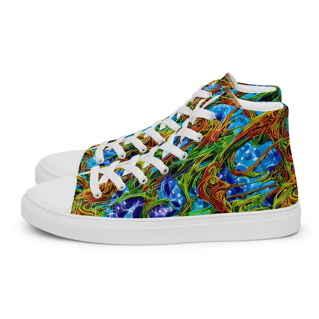 Neon Riverwood on Women's High Top Canvas Shoes — Left