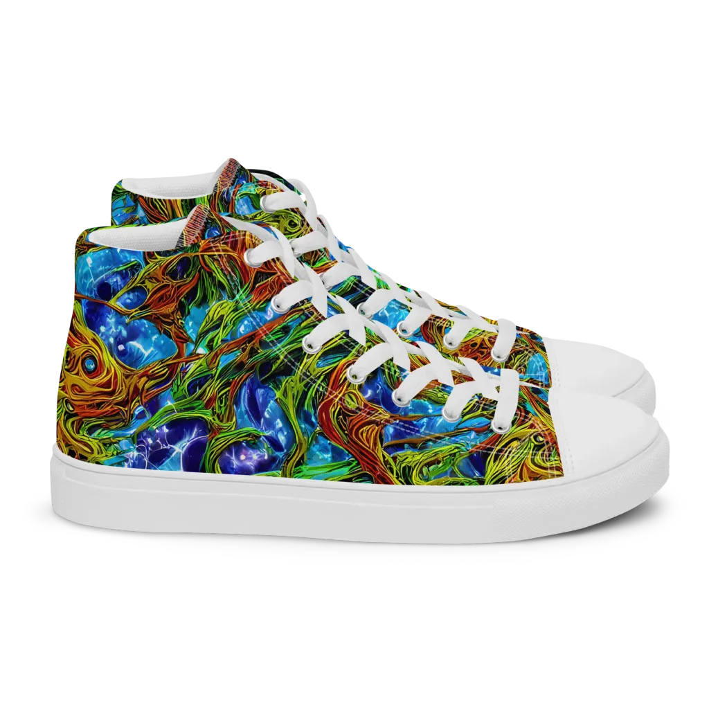 Neon Riverwood on Women's High Top Canvas Shoes — Right