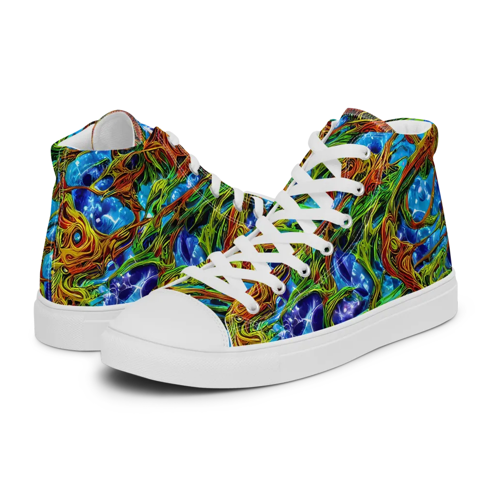 Neon Riverwood on Women's High Top Canvas Shoes — Left